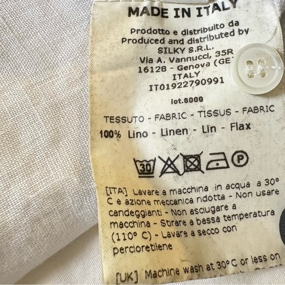 ROSSO35 Made in Italy Linen Ethereal Light Grey Button Down Tunic Sleeveless Top - Picture 15 of 16